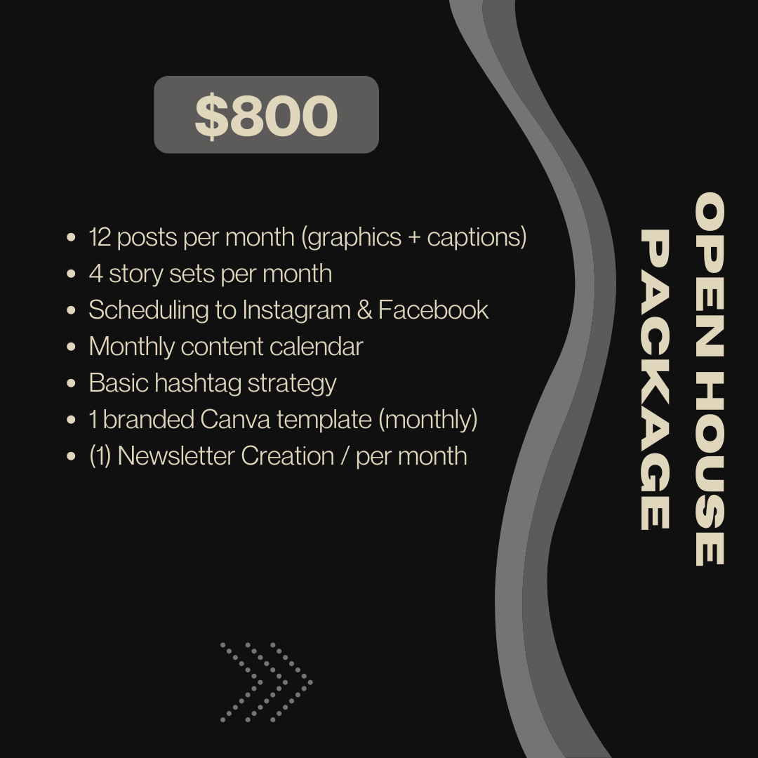 The Open House Package : Social Media Management Service