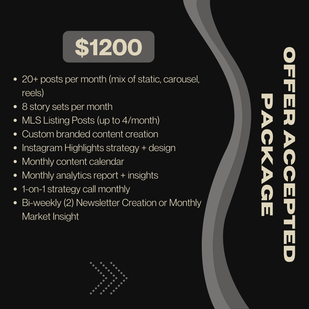 The Offer Accepted Package : Social Media Management Service
