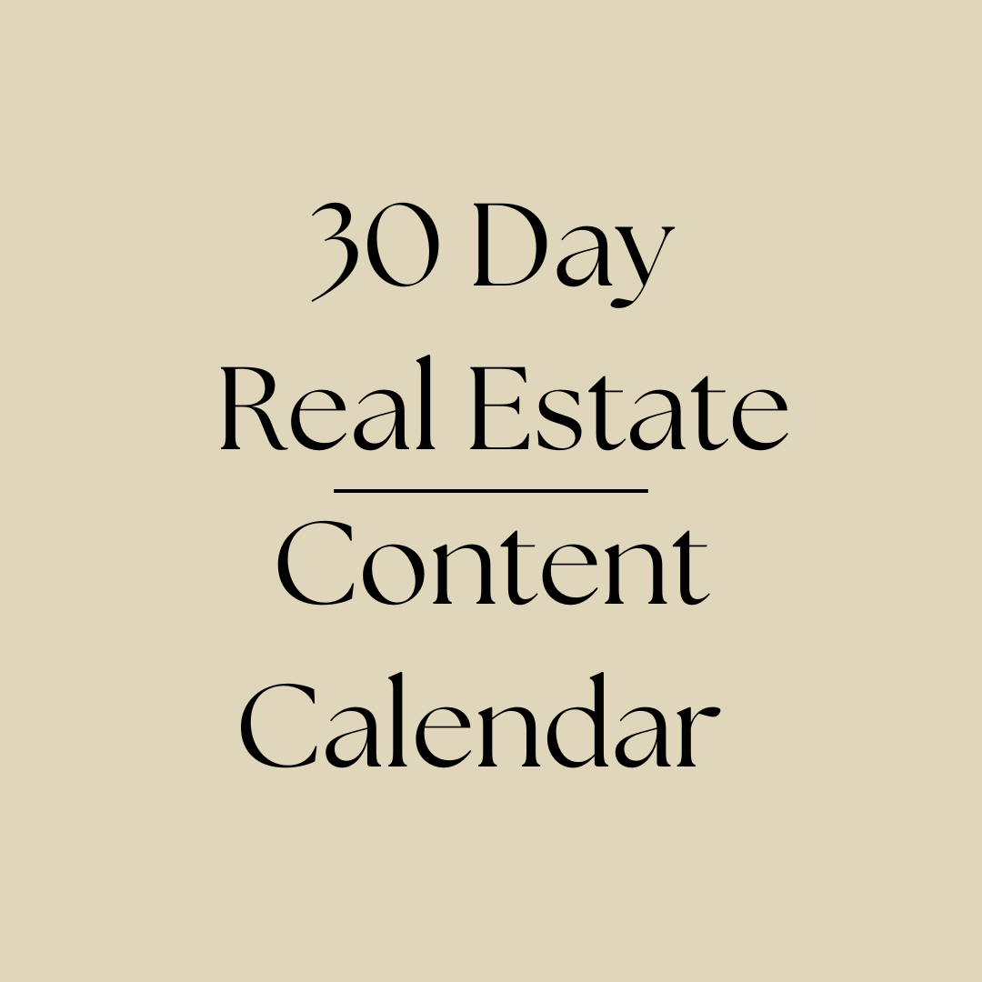 30-Day Real Estate Content Calendar | PDF Download for Realtors